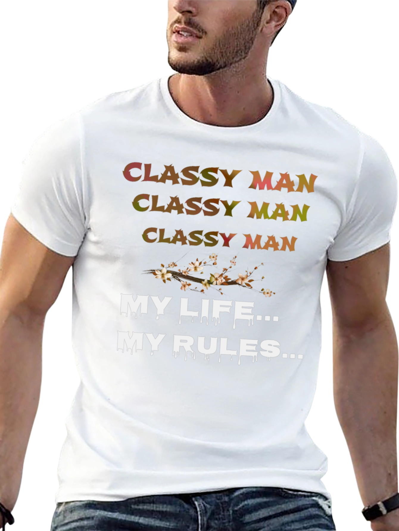 Classy Man My Life My Rules Black Graphic Tee