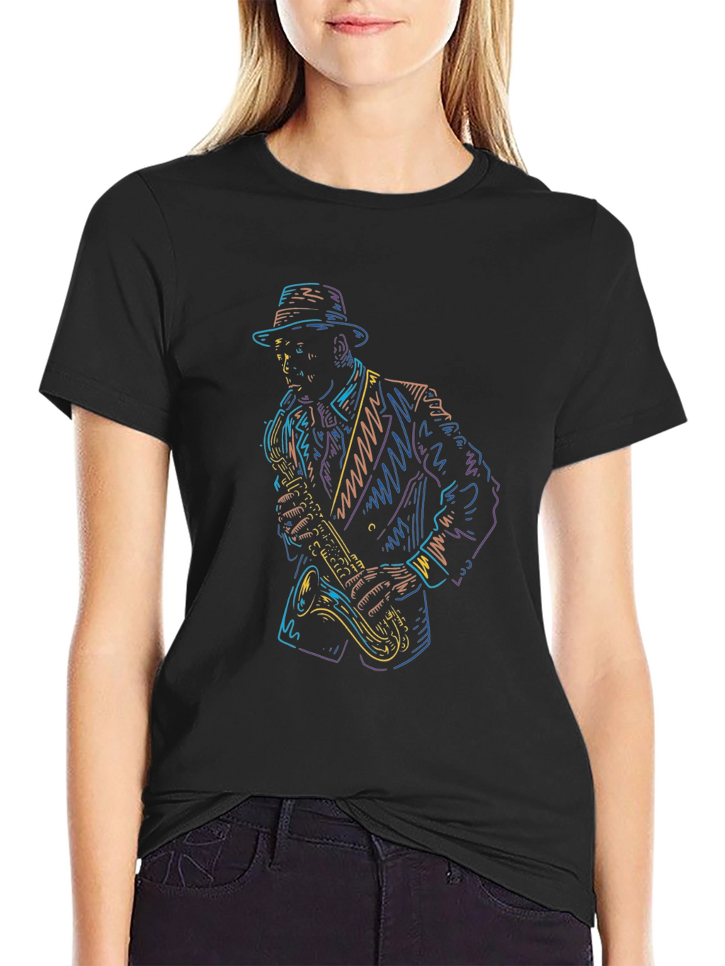 Cool Jazz Saxophone Player Graphic T-Shirt