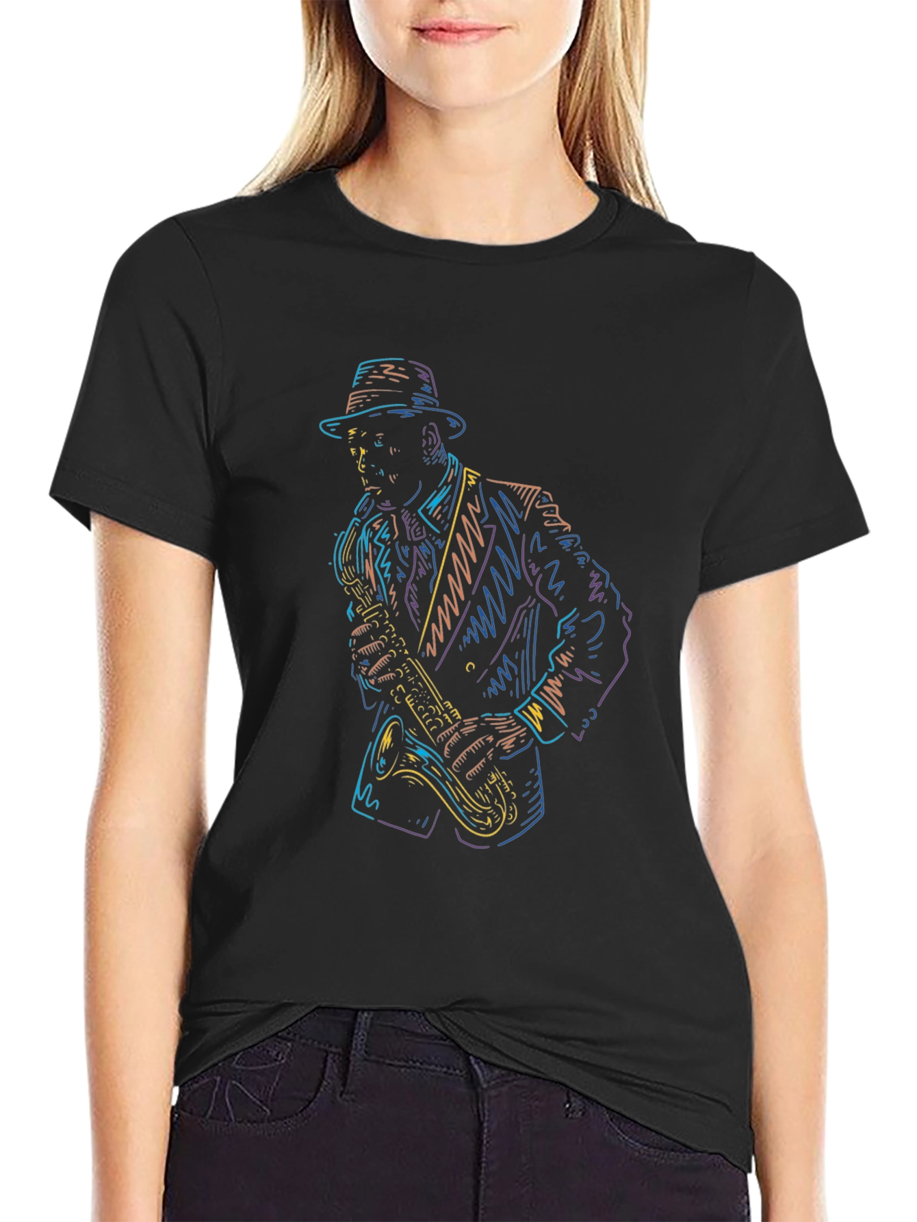 Cool Jazz Saxophone Player Graphic T-Shirt