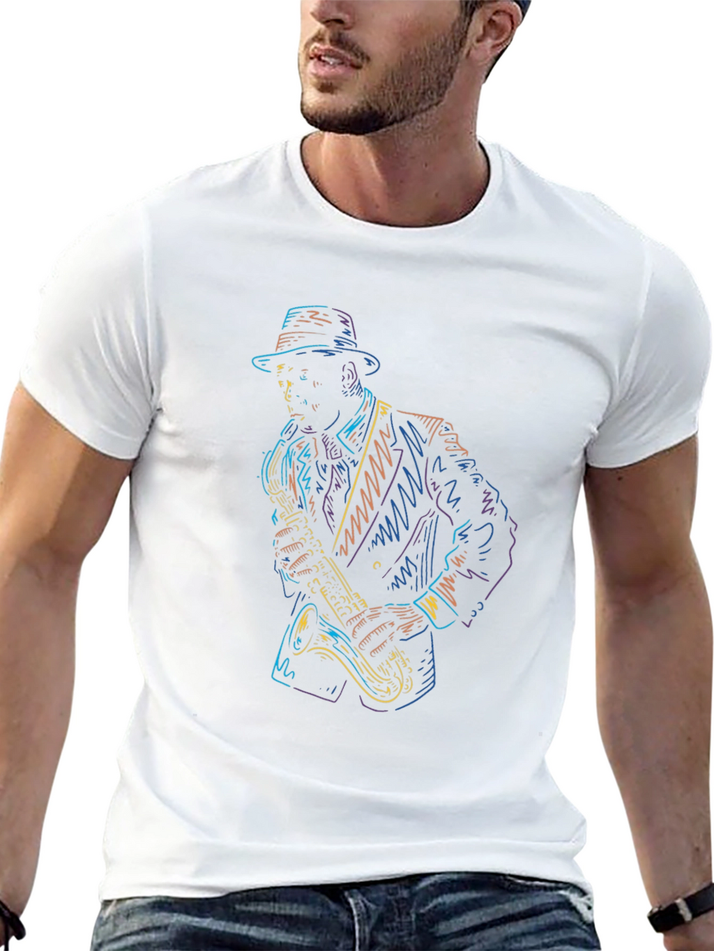 Cool Jazz Saxophone Player Graphic T-Shirt