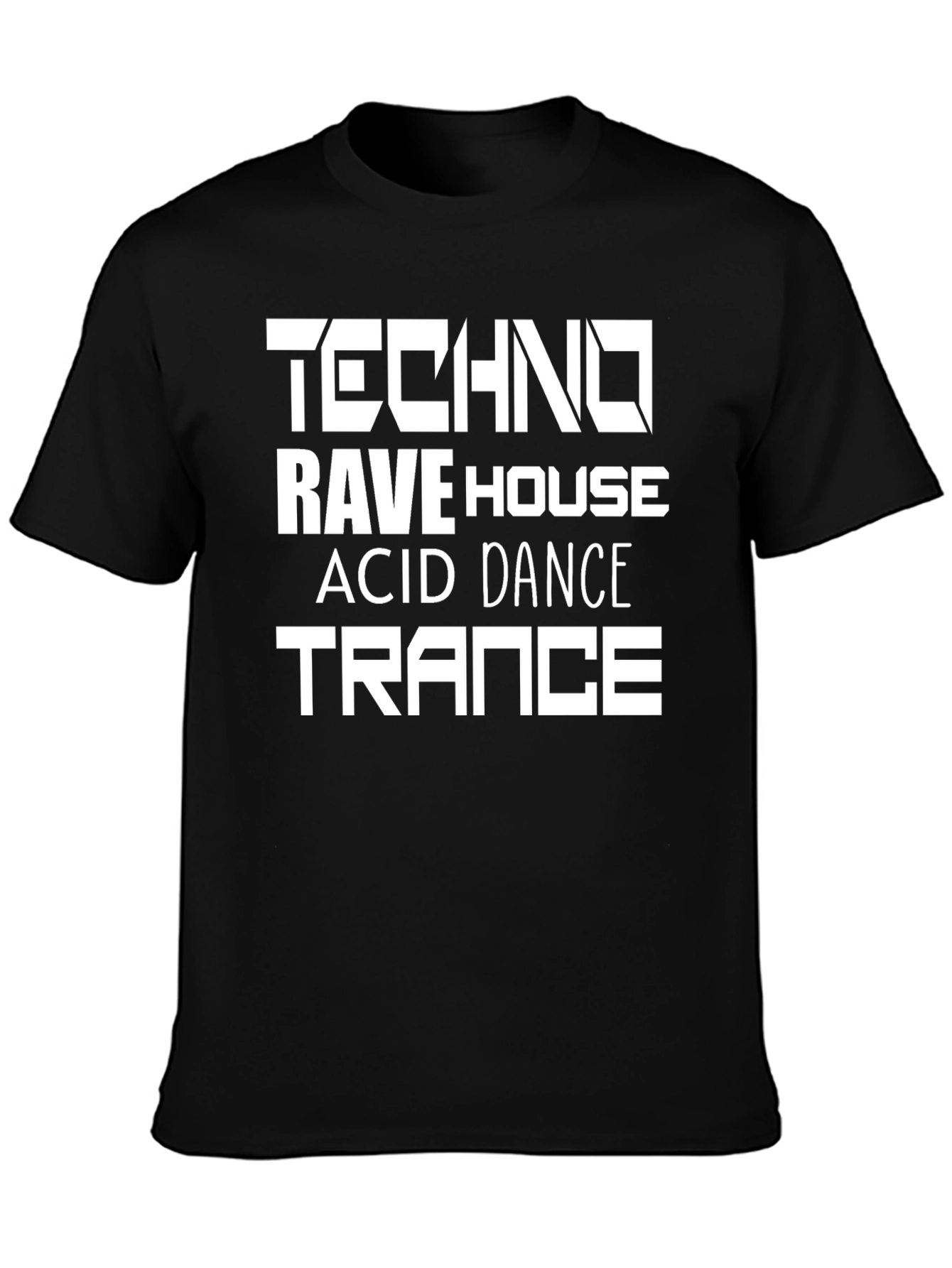 Techno Rave House T-Shirt Black