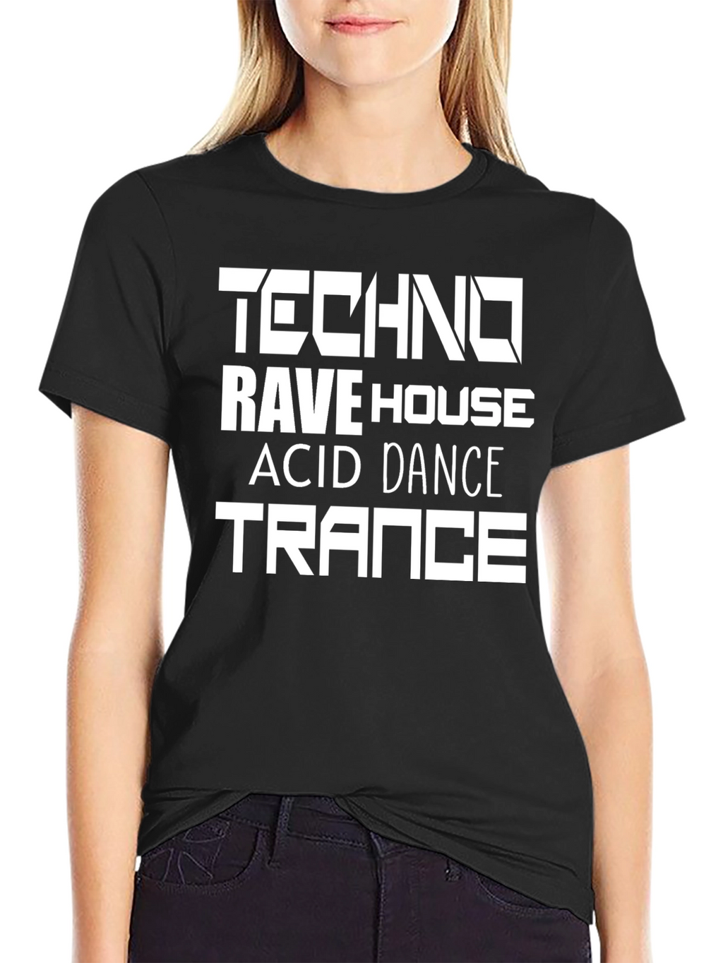 Techno Rave House T-Shirt Black