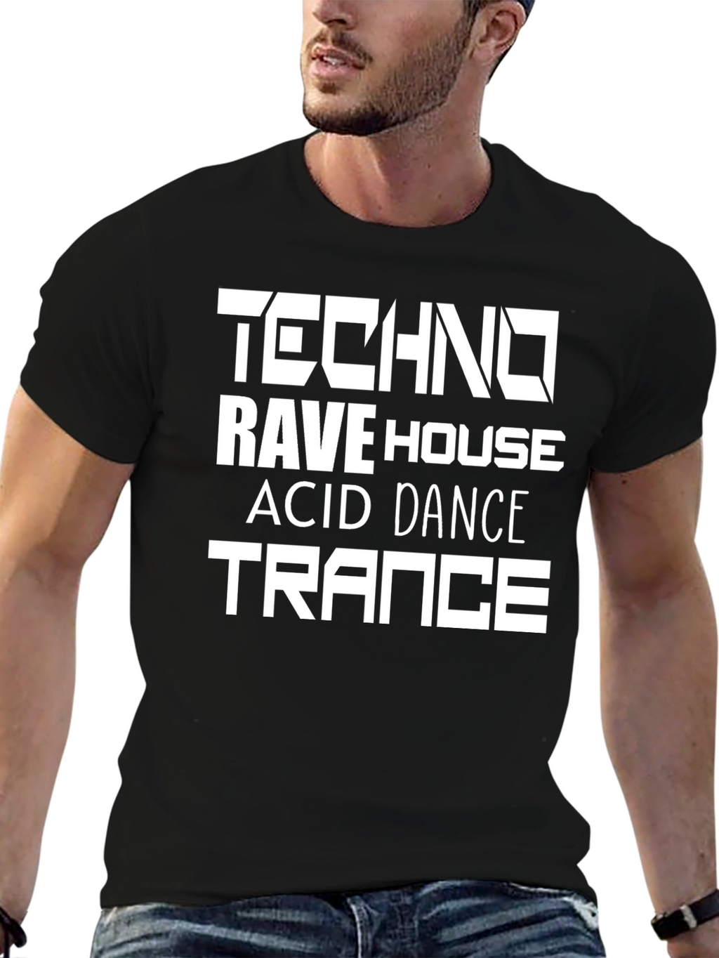 Techno Rave House T-Shirt Black