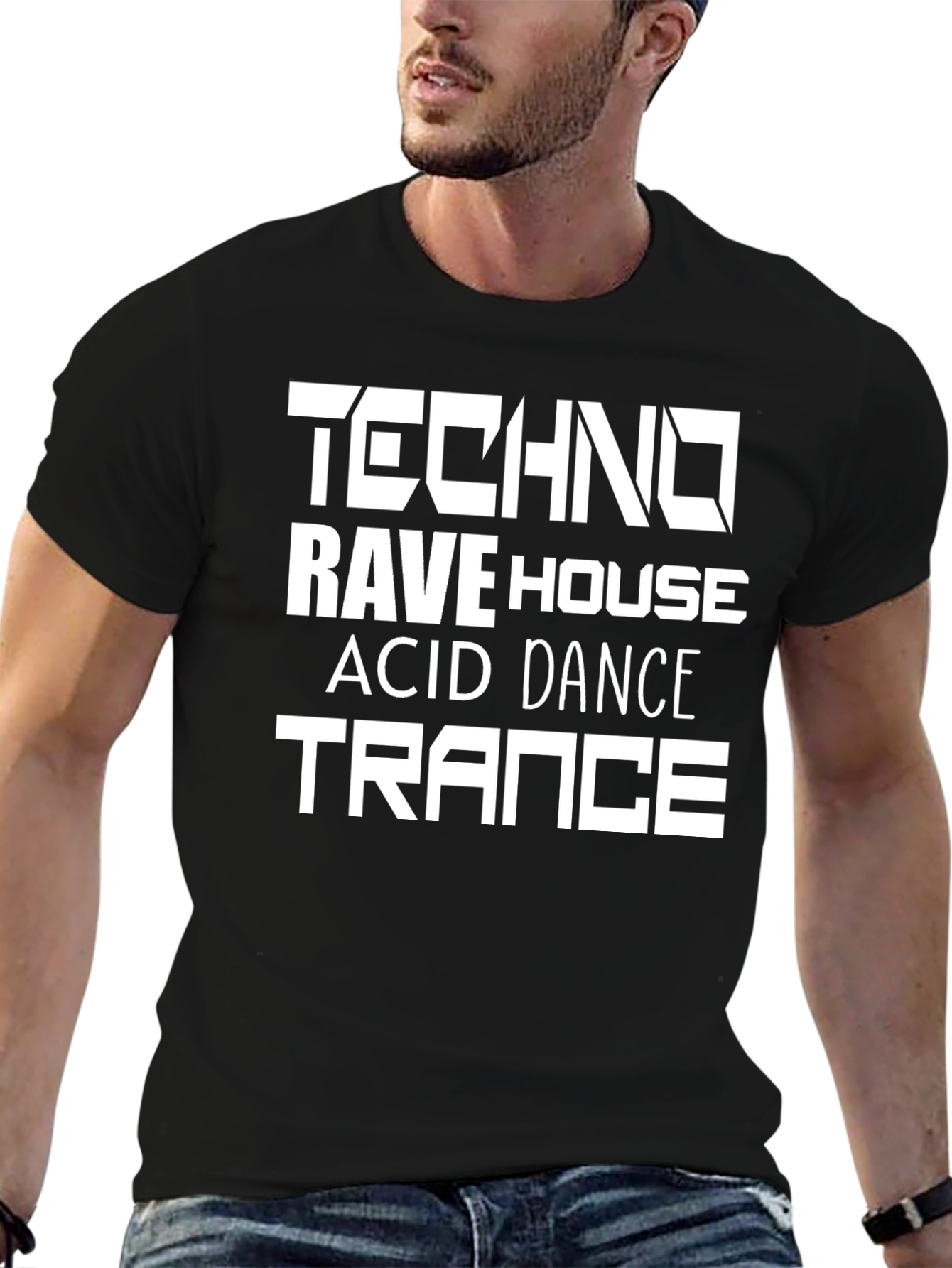 Techno Rave House T-Shirt Black
