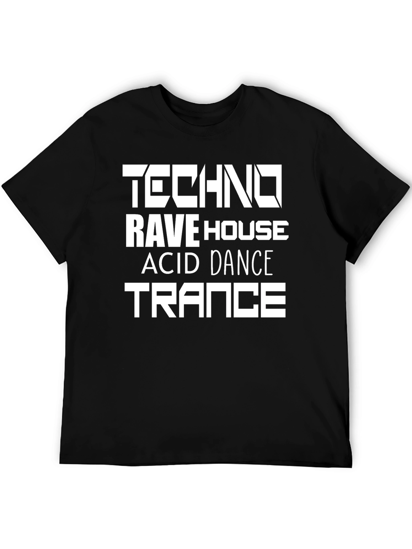 Techno Rave House T-Shirt Black