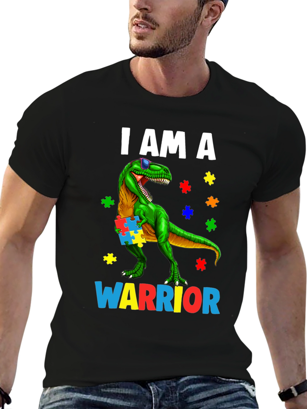 Autism Awareness Dinosaur Warrior T-Shirt
