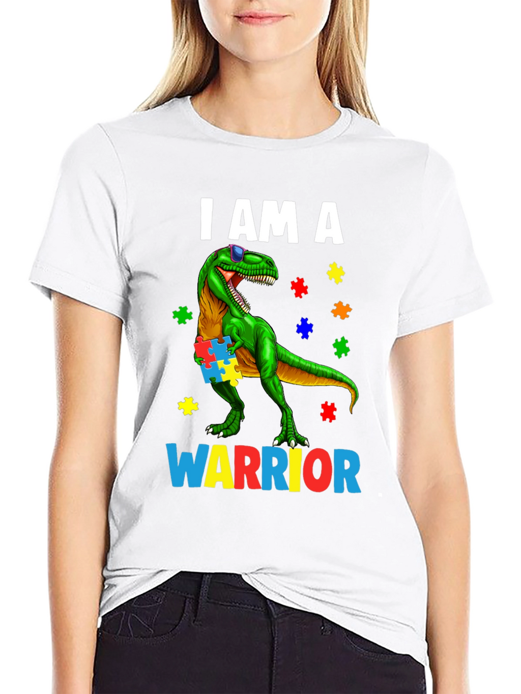Autism Awareness Dinosaur Warrior T-Shirt