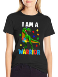 Autism Awareness Dinosaur Warrior T-Shirt
