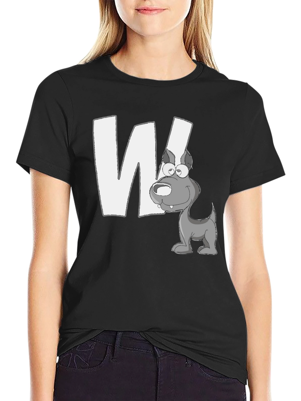 Letter W Dog Graphic T-Shirt