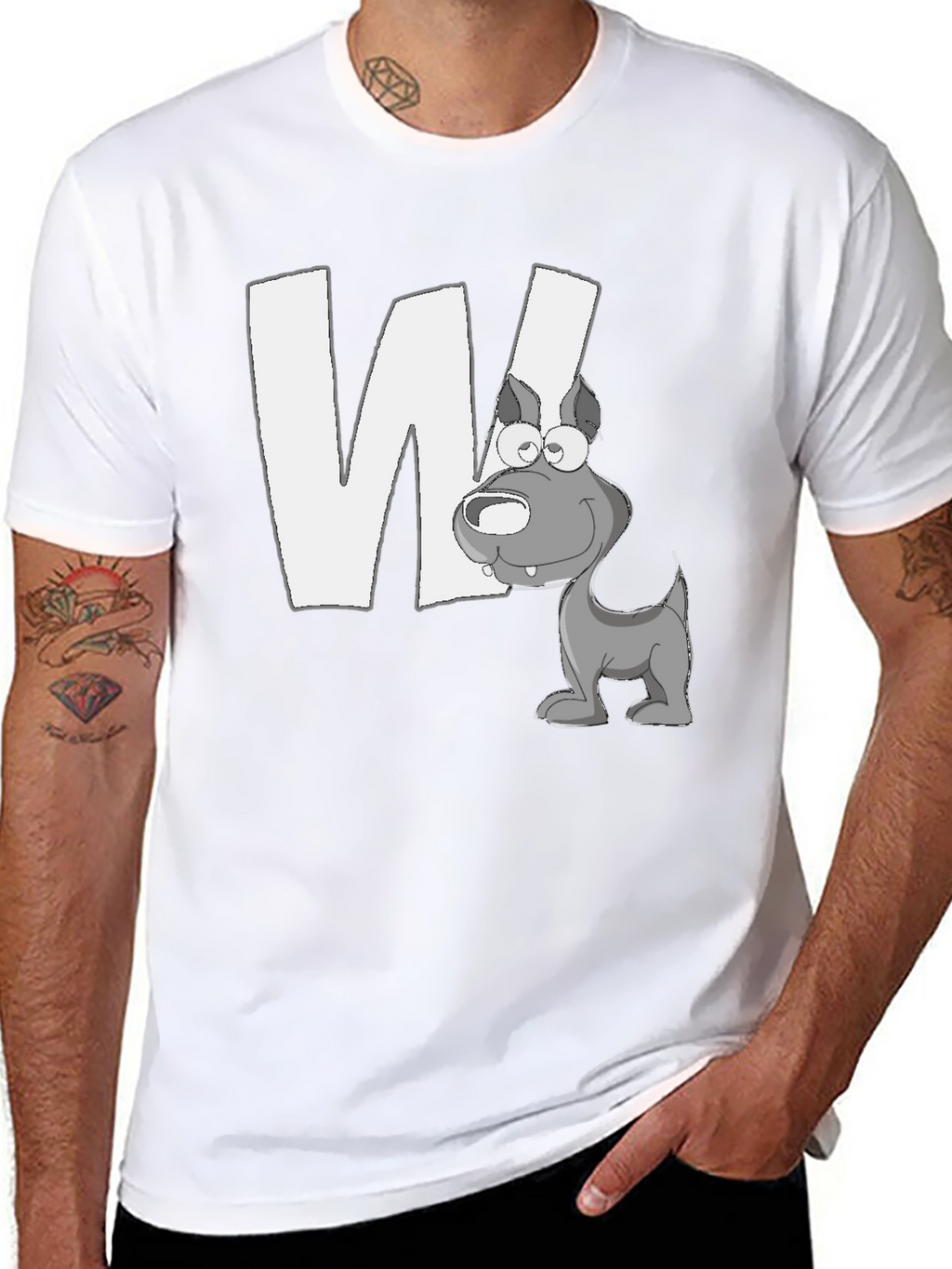 Letter W Dog Graphic T-Shirt
