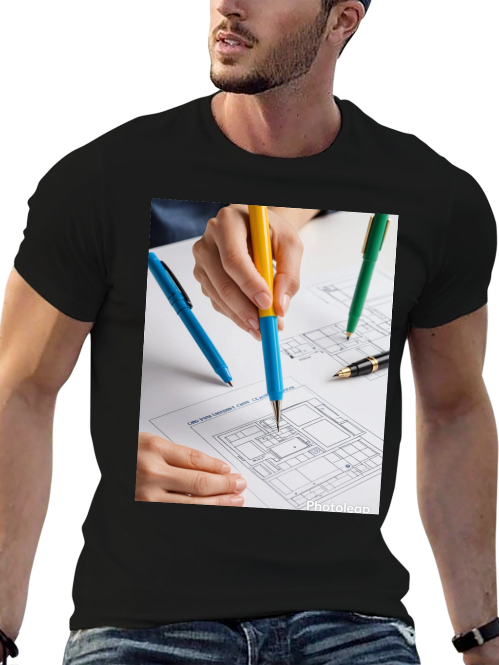 Architect Blueprint Graphic Tee - Designers Touch