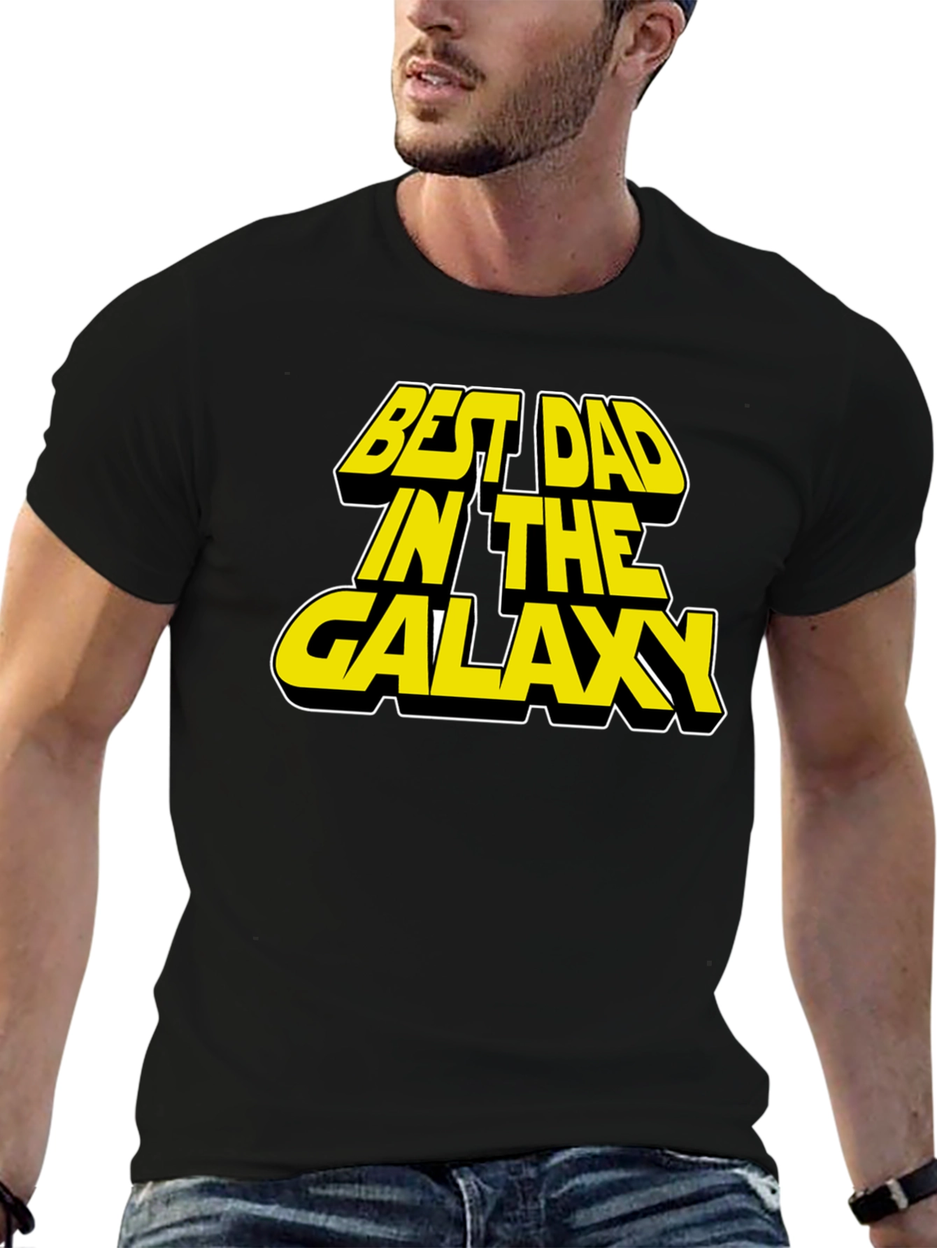 Best Dad in the Galaxy Black T-Shirt