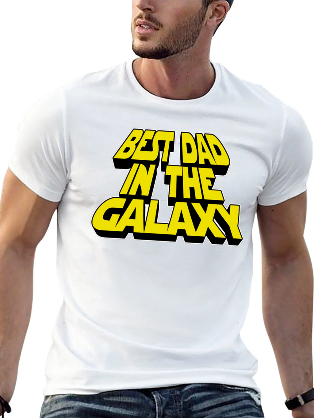 Best Dad in the Galaxy Black T-Shirt