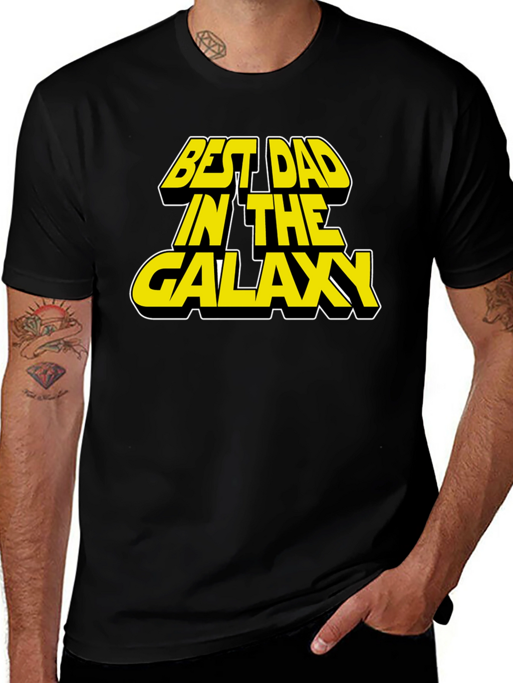 Best Dad in the Galaxy Black T-Shirt
