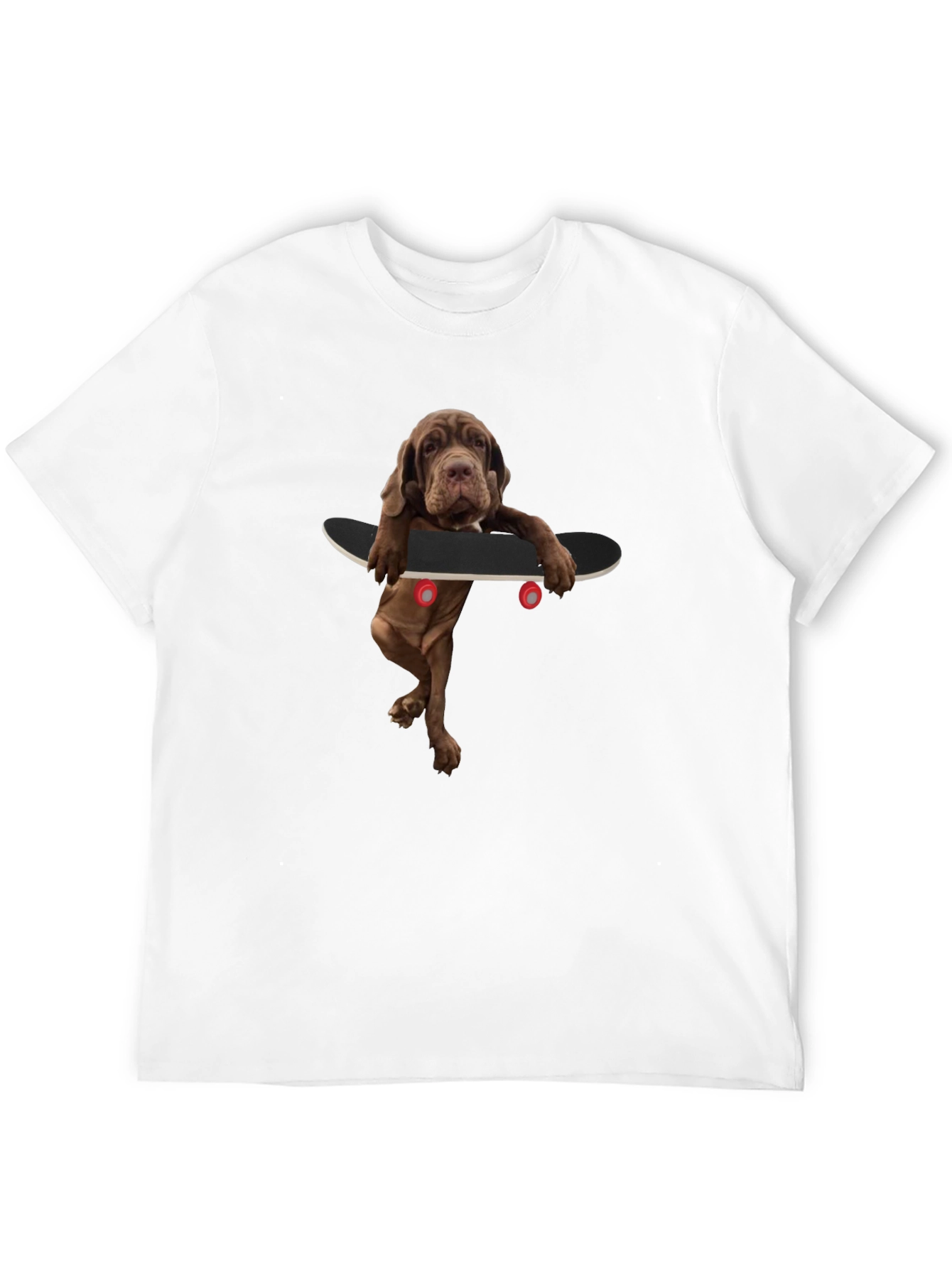 Dog on Skateboard Graphic Tee - Unique Style