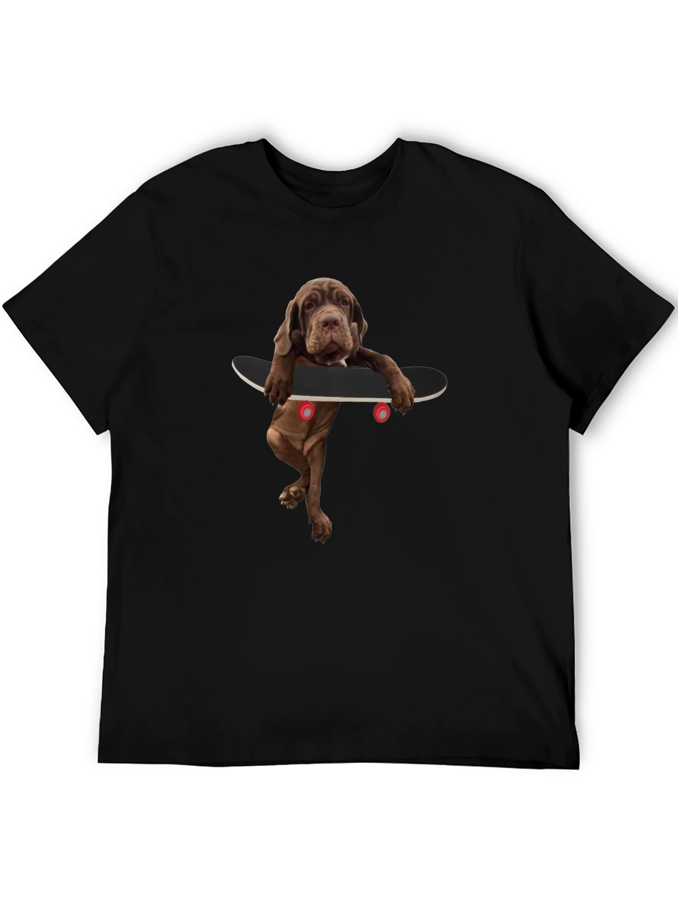 Dog on Skateboard Graphic Tee - Unique Style