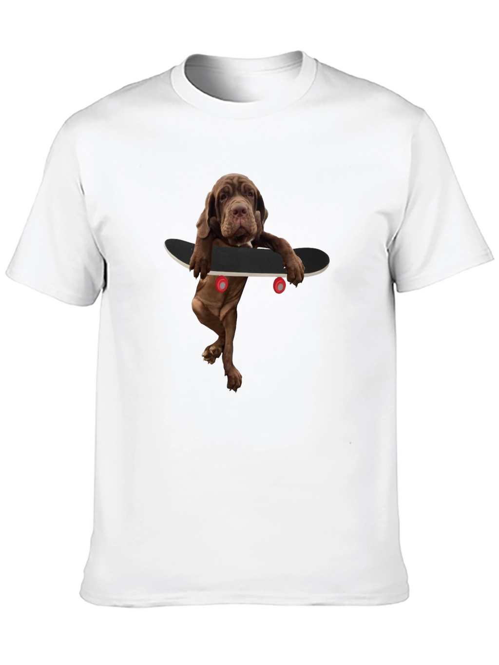 Dog on Skateboard Graphic Tee - Unique Style