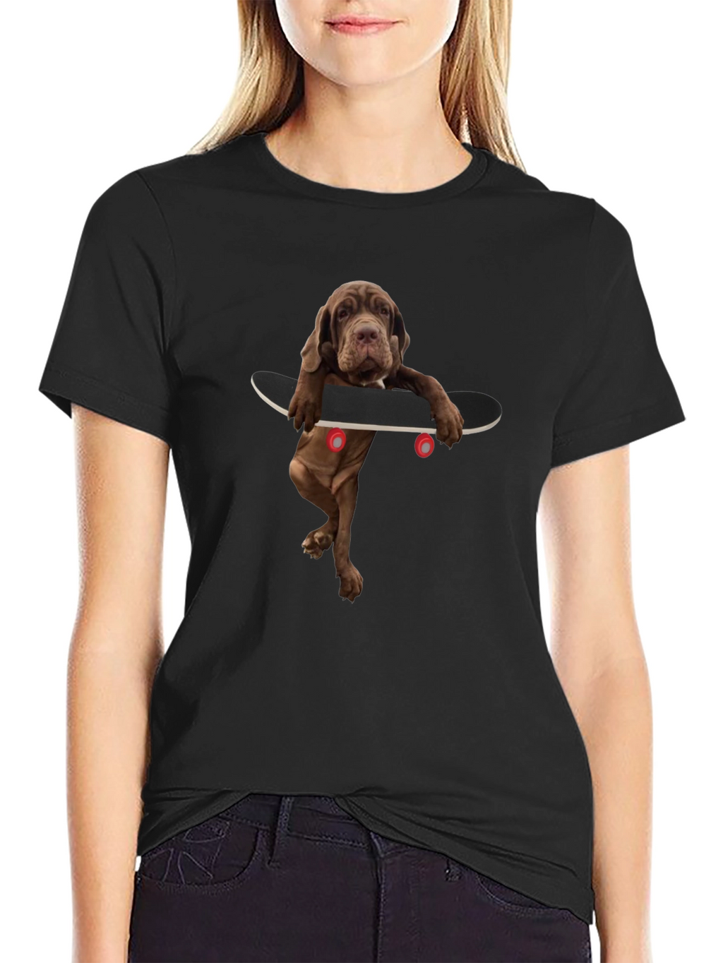 Dog on Skateboard Graphic Tee - Unique Style