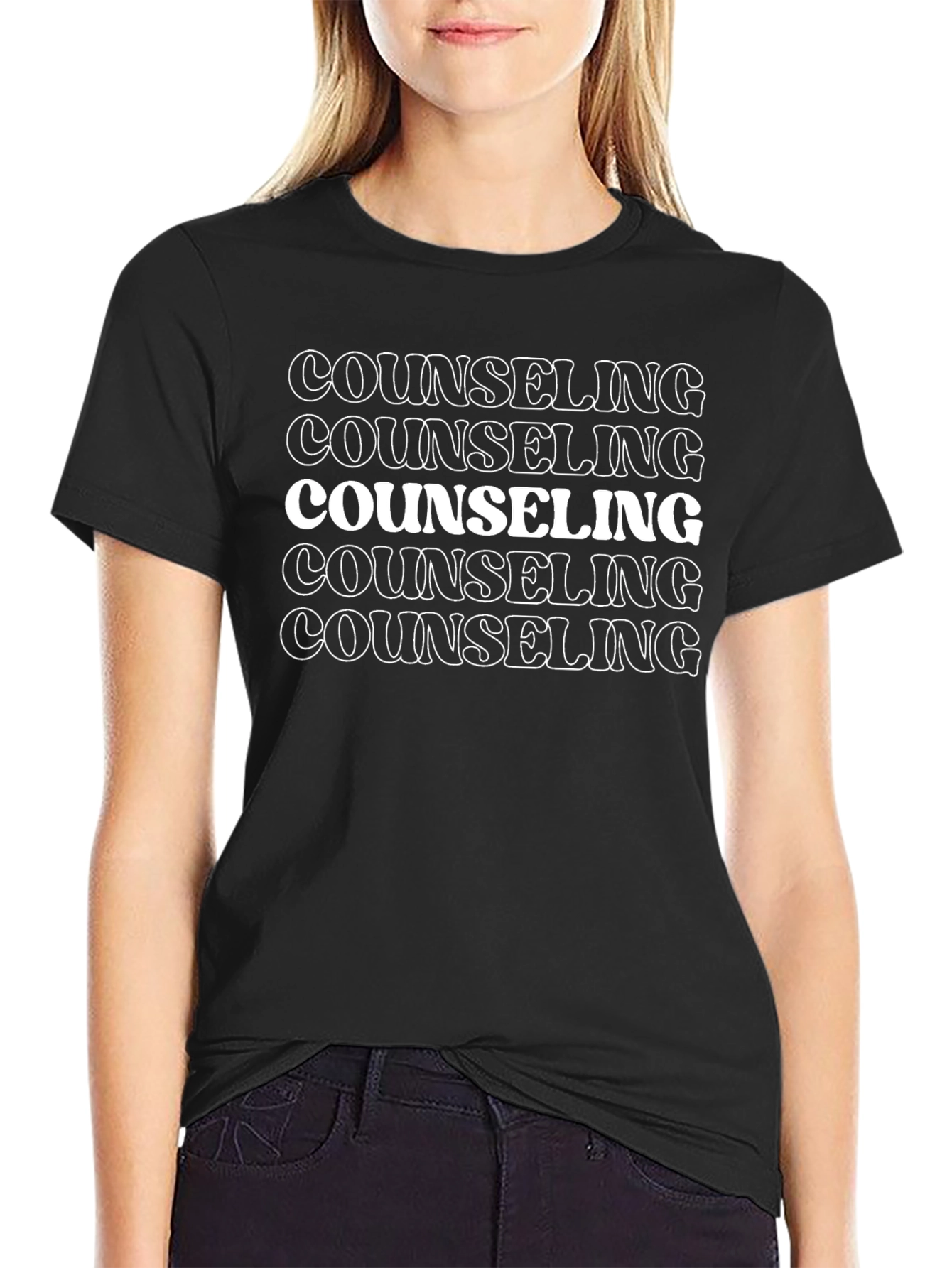 Counseling Graphic Tee - Black Cotton T-Shirt