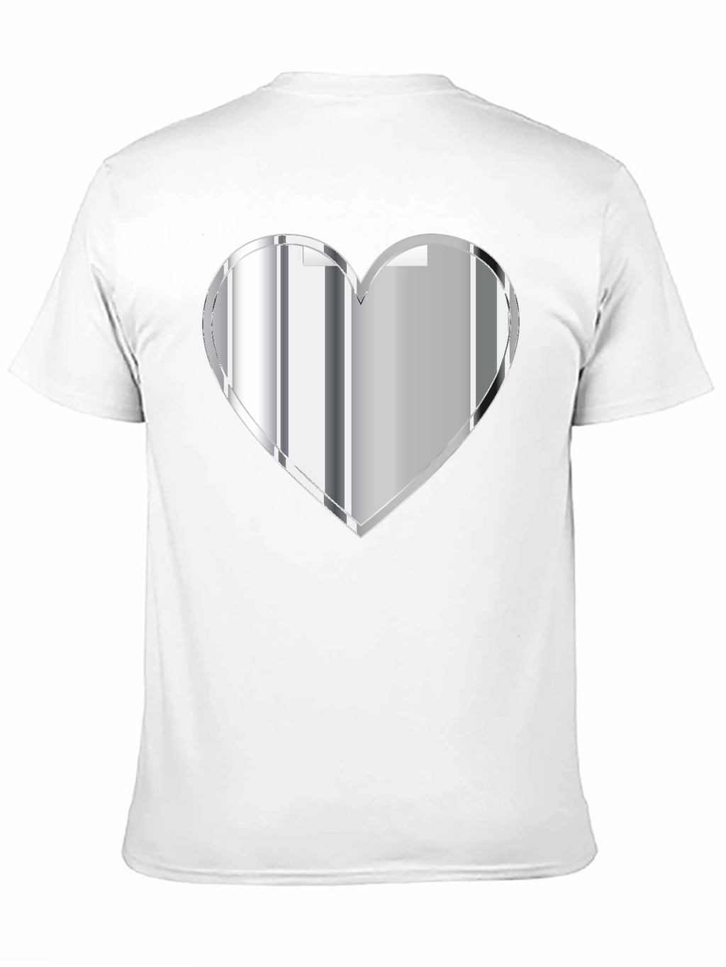 Silver Heart Graphic Black T-Shirt