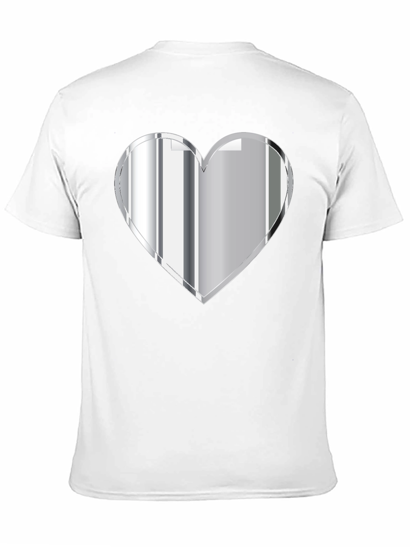 Silver Heart Graphic Black T-Shirt