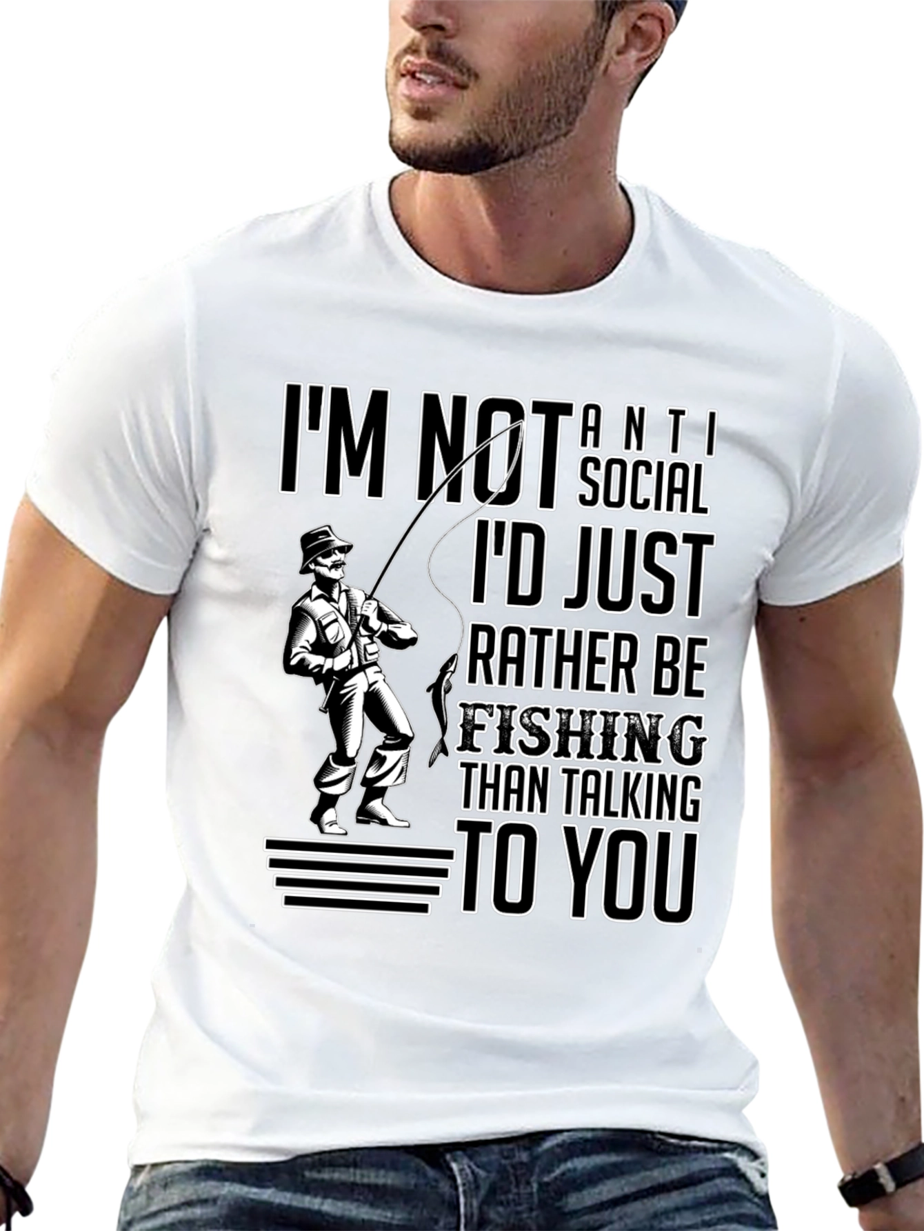 Funny Fishing T-Shirt - Id Rather Be Fishing