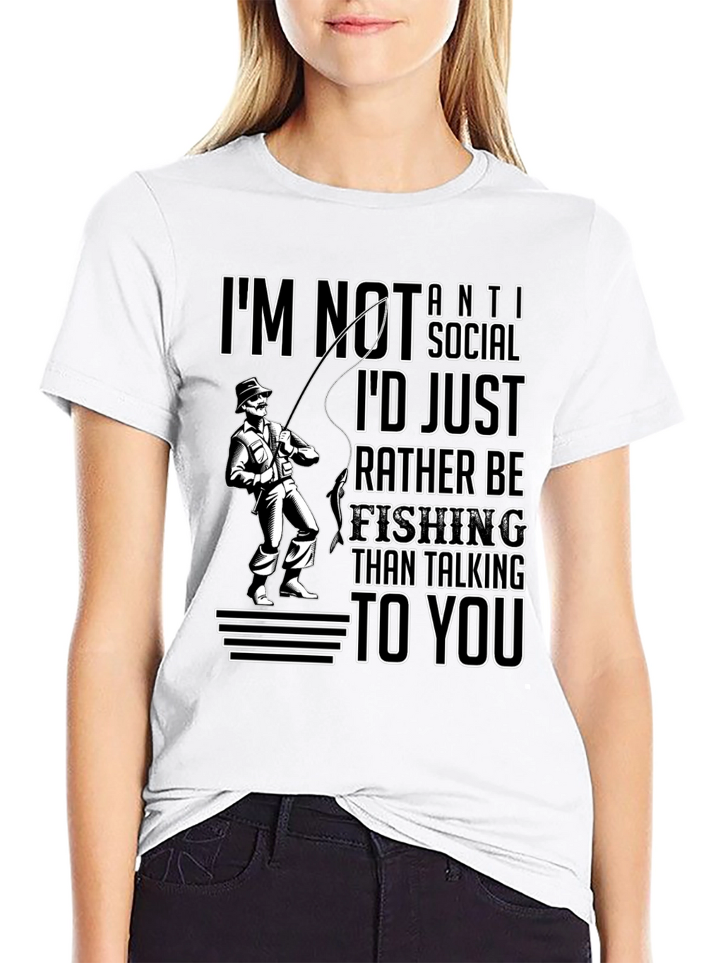 Funny Fishing T-Shirt - Id Rather Be Fishing