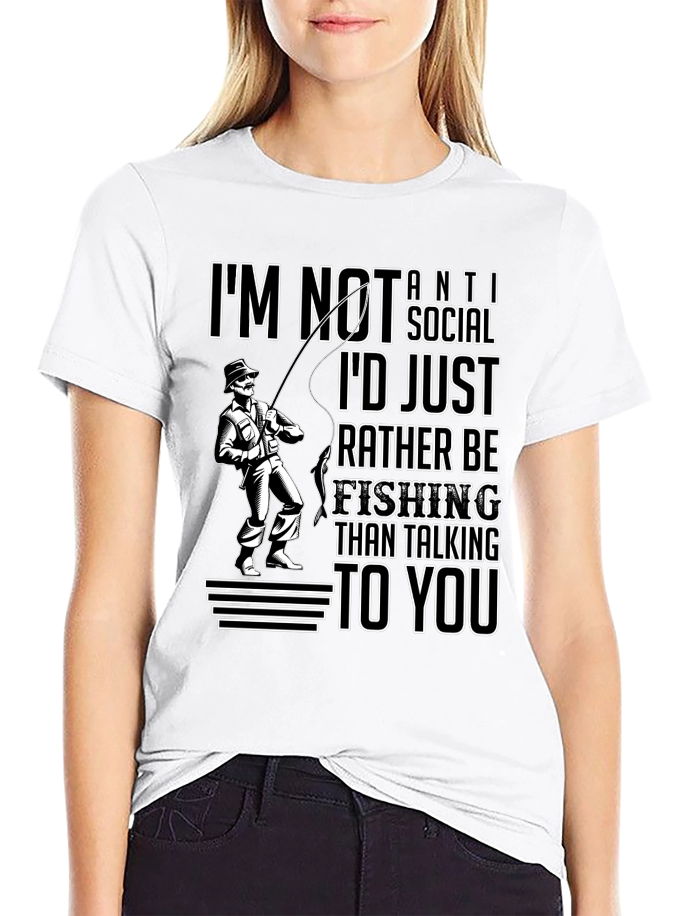 Funny Fishing T-Shirt - Id Rather Be Fishing