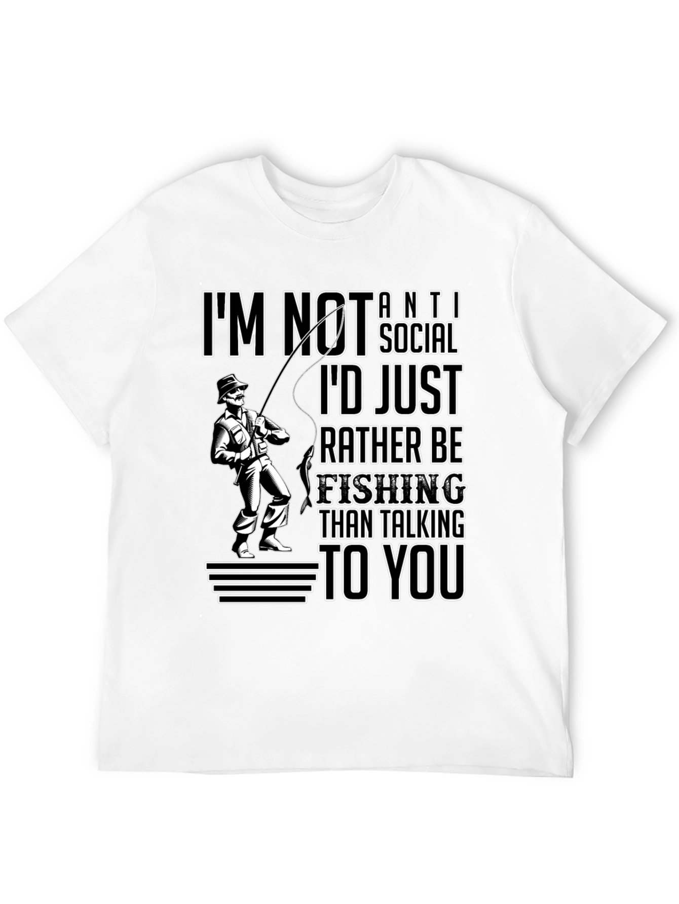 Funny Fishing T-Shirt - Id Rather Be Fishing