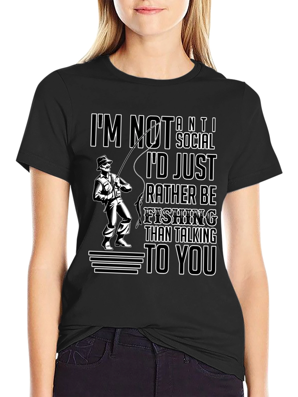 Funny Fishing T-Shirt - Id Rather Be Fishing