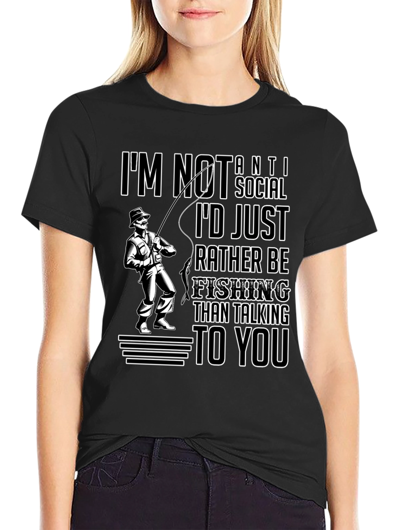 Funny Fishing T-Shirt - Id Rather Be Fishing