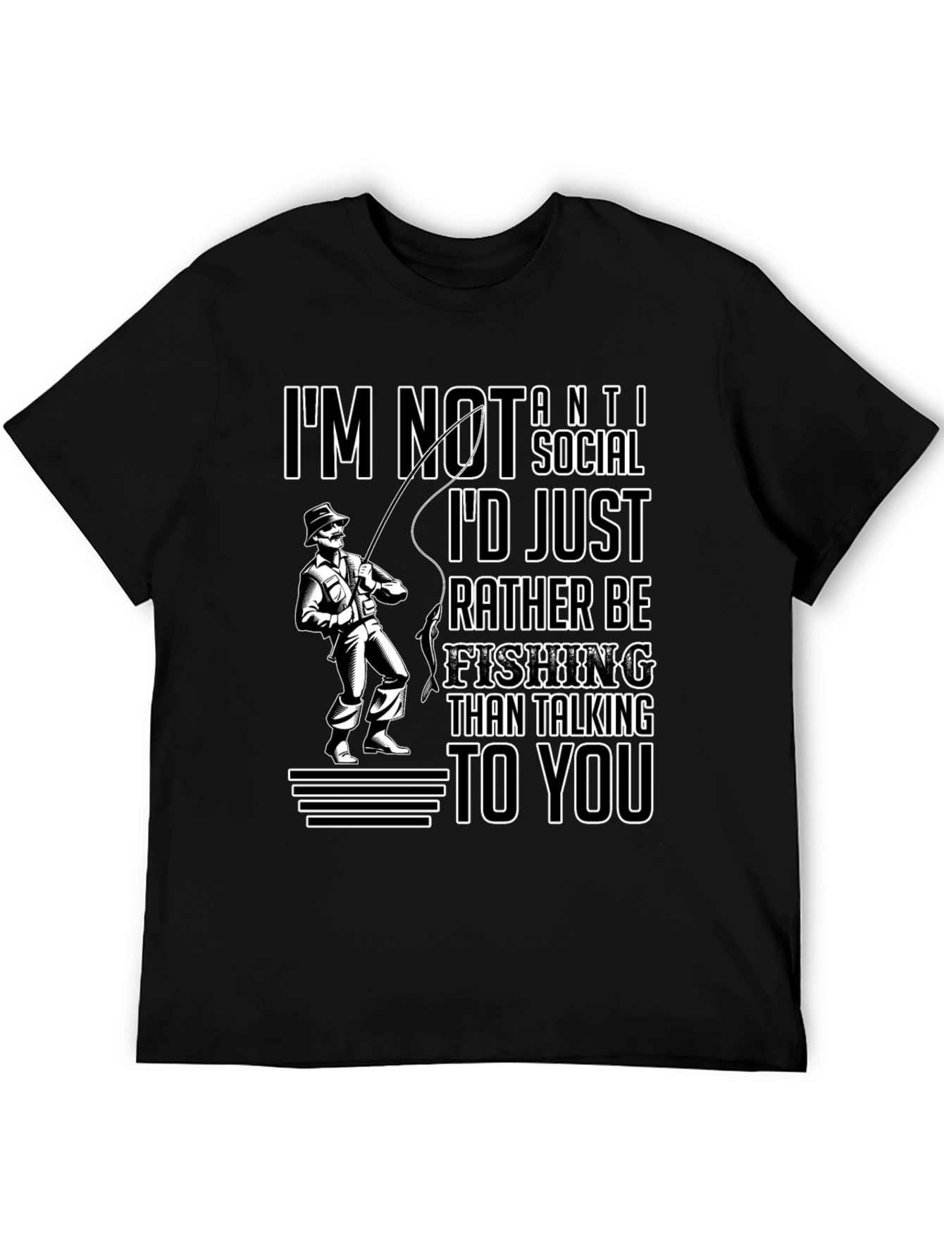 Funny Fishing T-Shirt - Id Rather Be Fishing