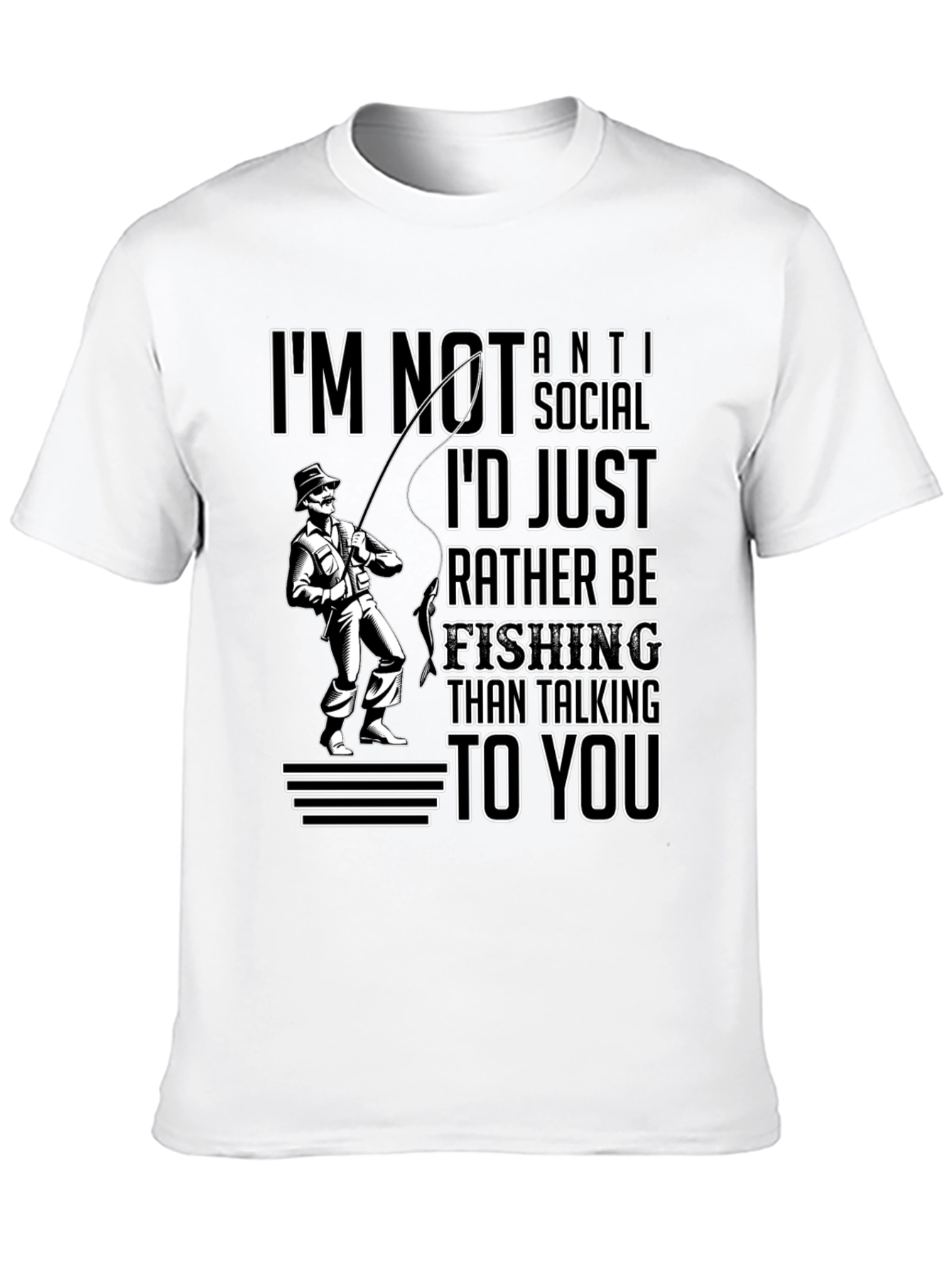 Funny Fishing T-Shirt - Id Rather Be Fishing