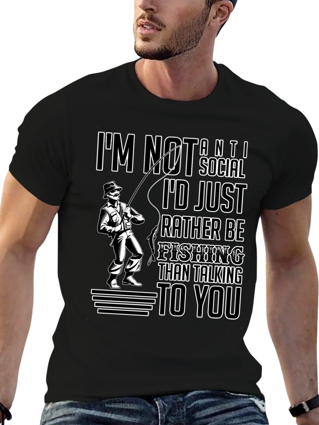 Funny Fishing T-Shirt - Id Rather Be Fishing
