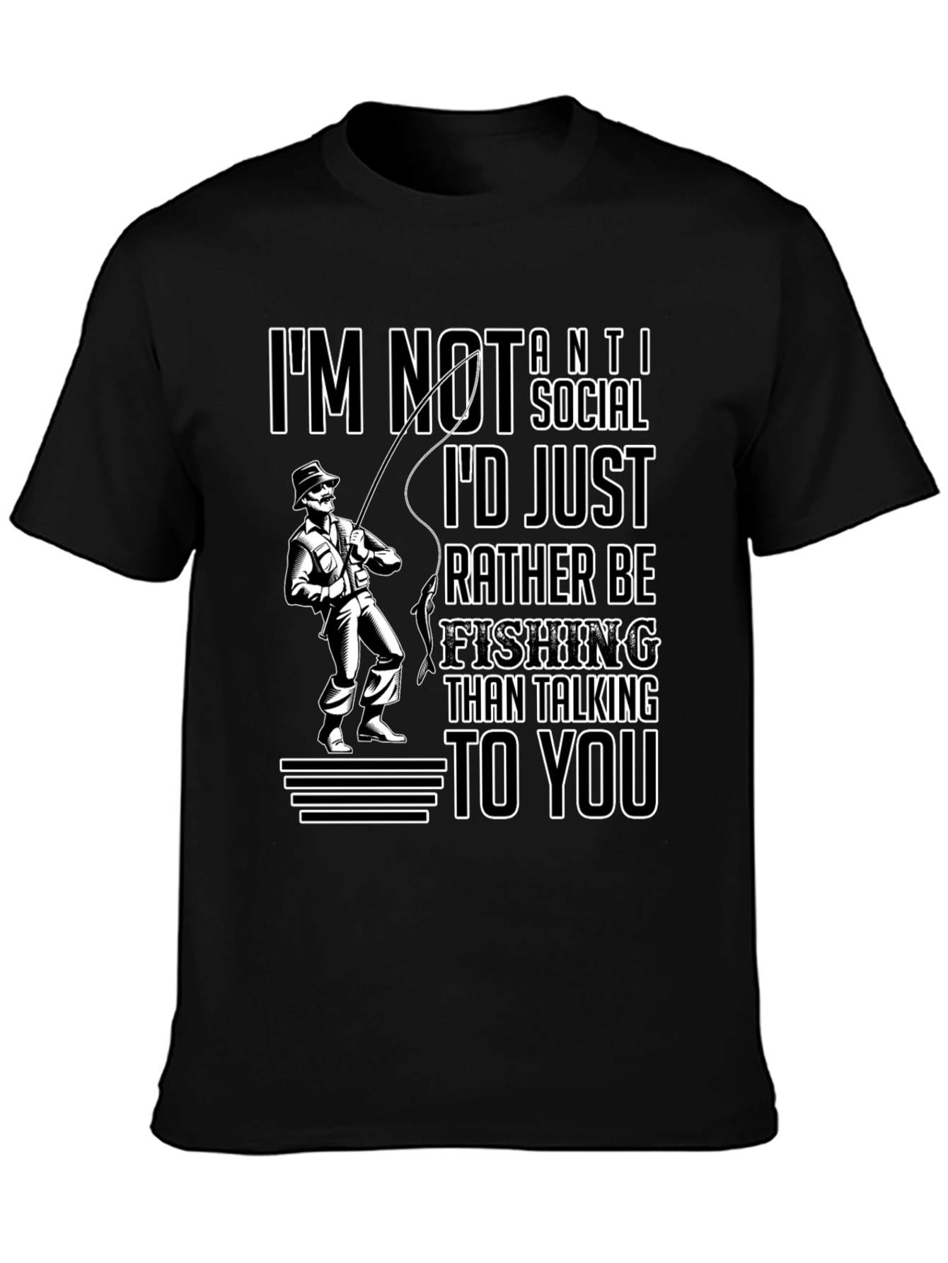 Funny Fishing T-Shirt - Id Rather Be Fishing