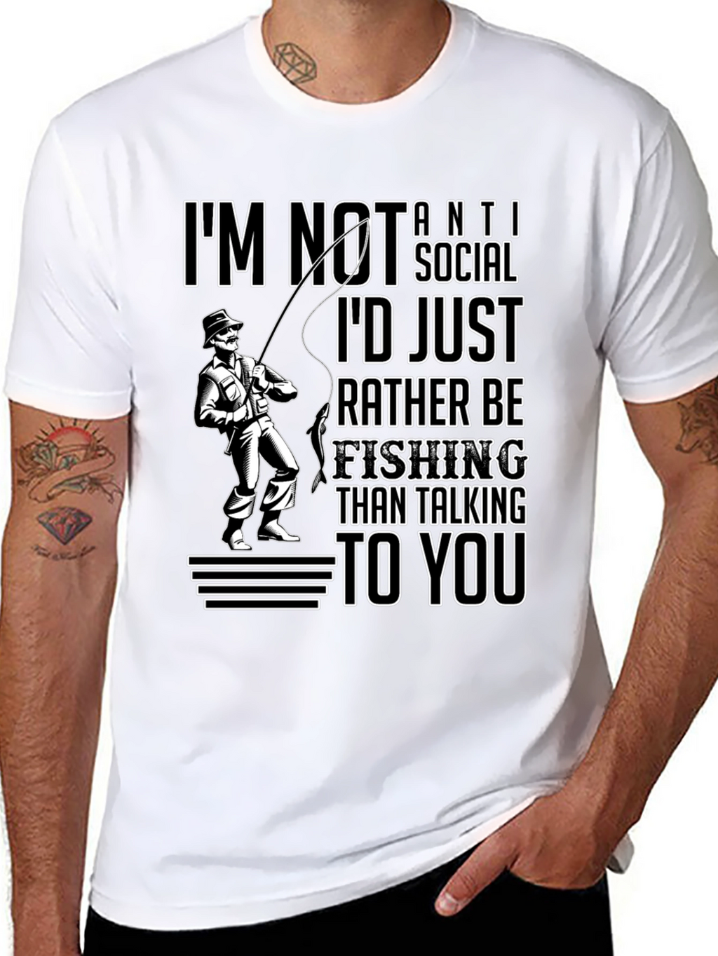 Funny Fishing T-Shirt - Id Rather Be Fishing
