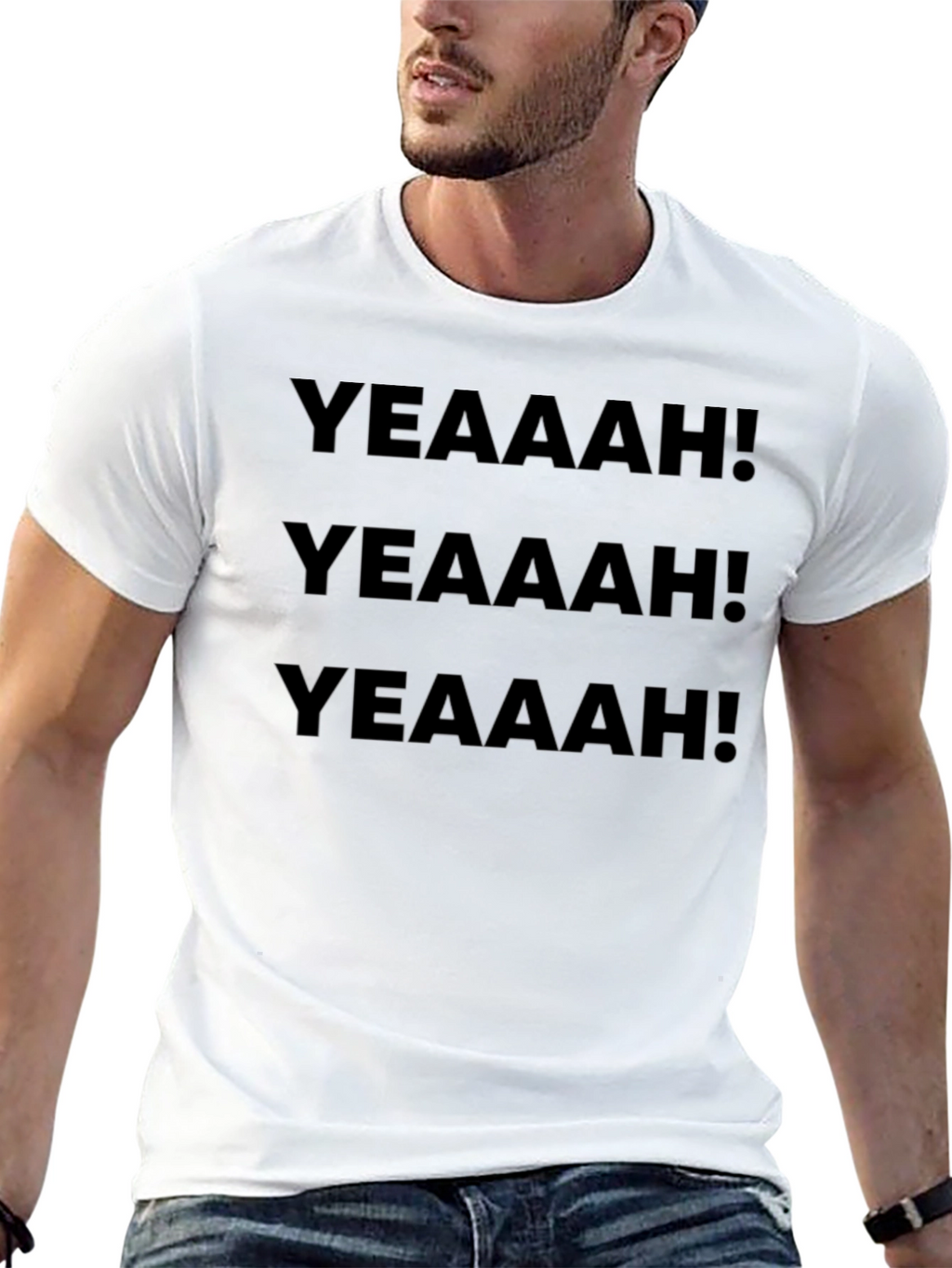 YEAAAH! Graphic Print Black T-Shirt