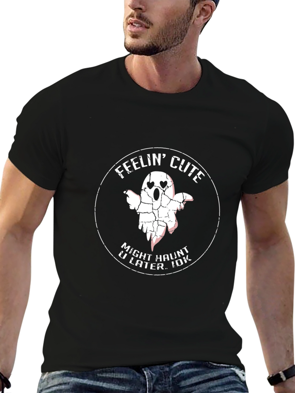 Feelin Cute Ghost Graphic T-Shirt