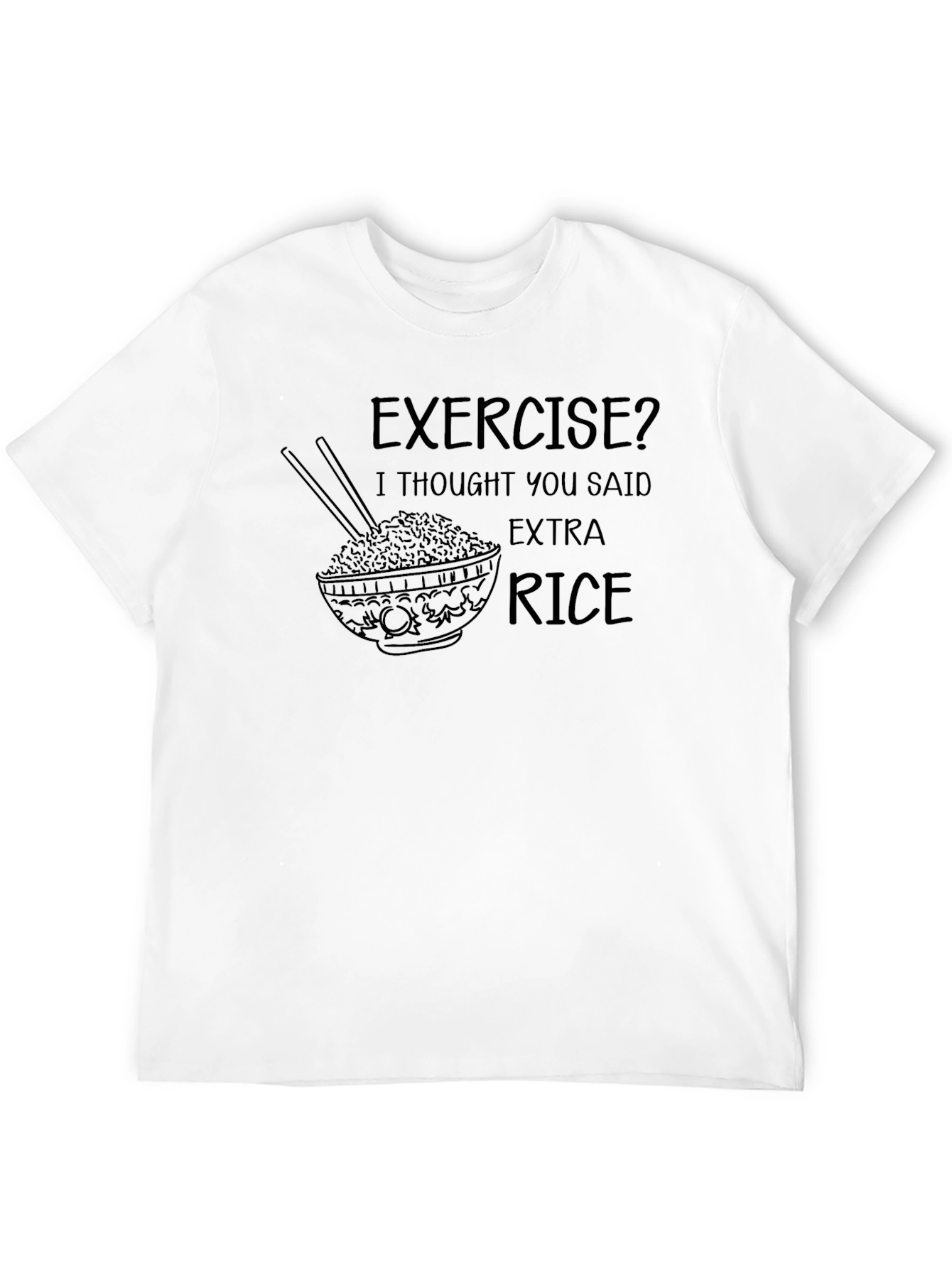 Extra Rice Black Tee - Funny Graphic T-Shirt