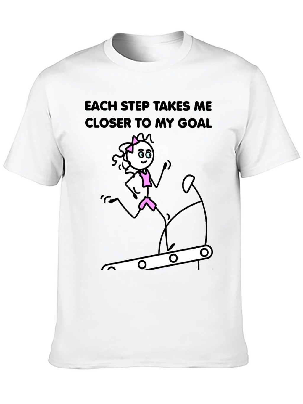 Motivational Fitness Stick Figure Graphic T-Shirt