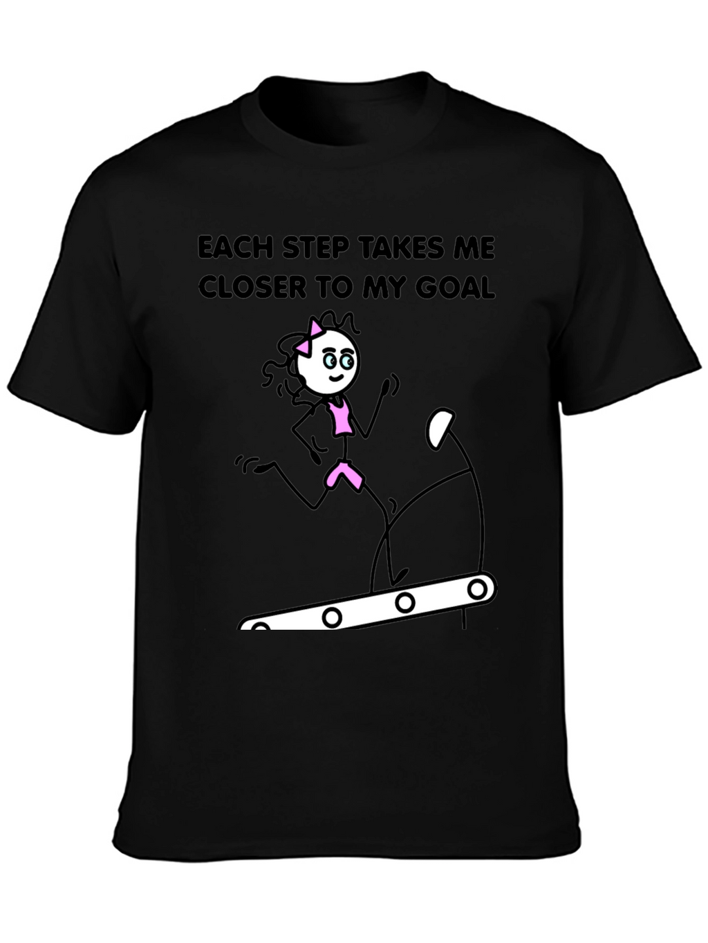 Motivational Fitness Stick Figure Graphic T-Shirt