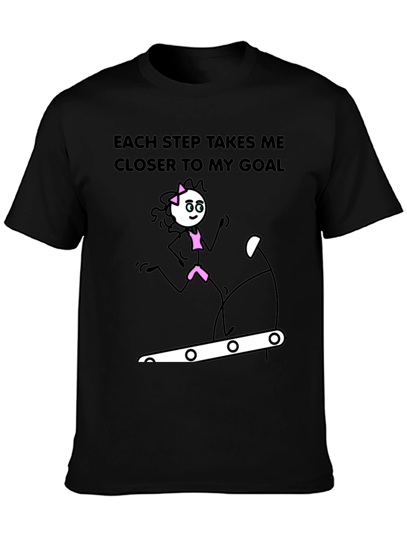 Motivational Fitness Stick Figure Graphic T-Shirt