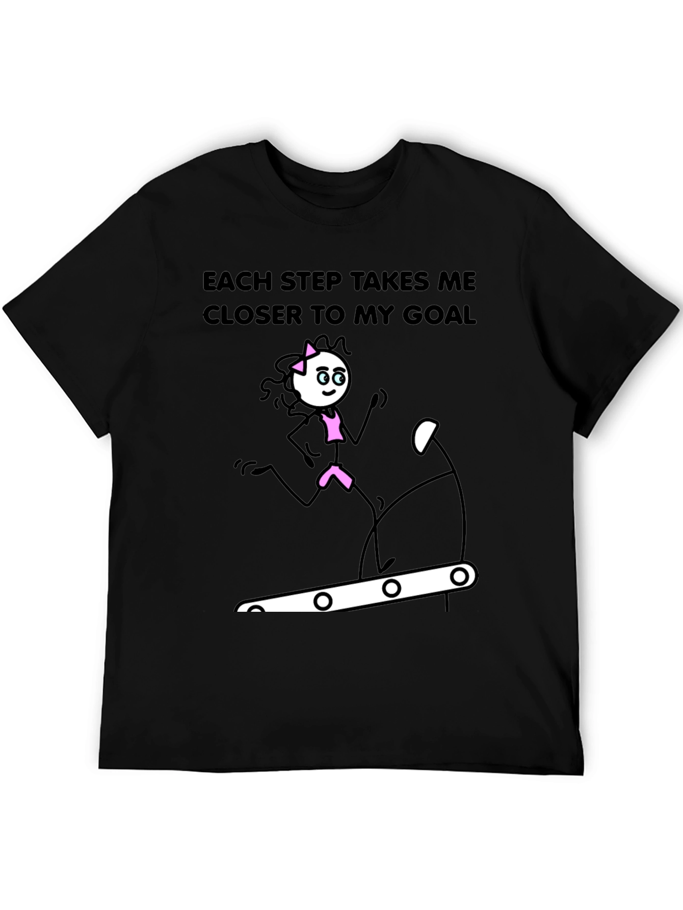 Motivational Fitness Stick Figure Graphic T-Shirt