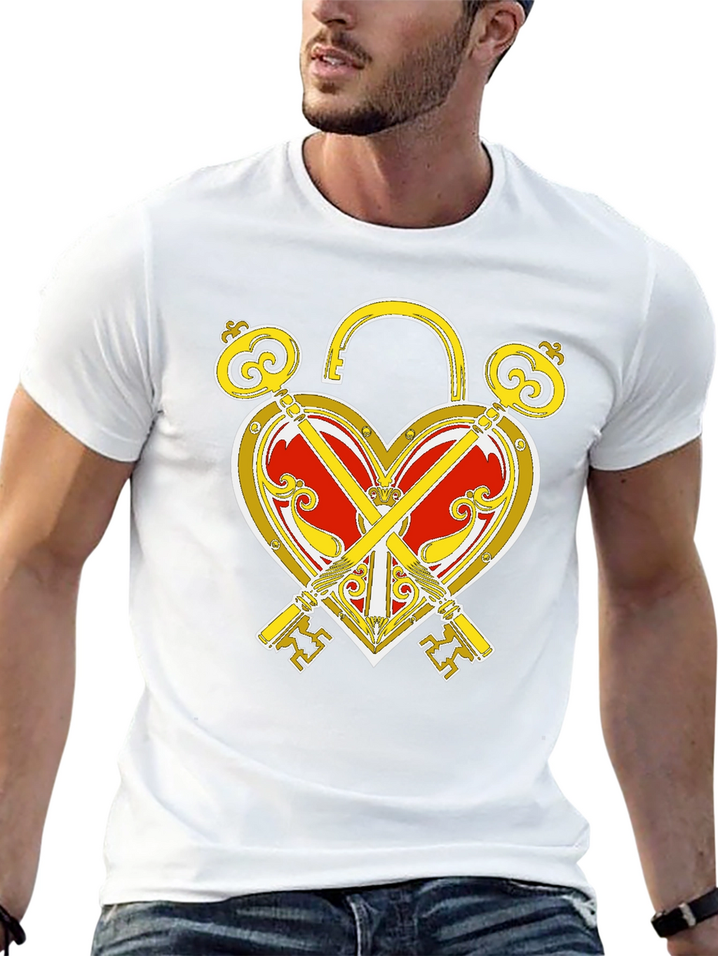 Heart Lock and Keys Graphic T-Shirt