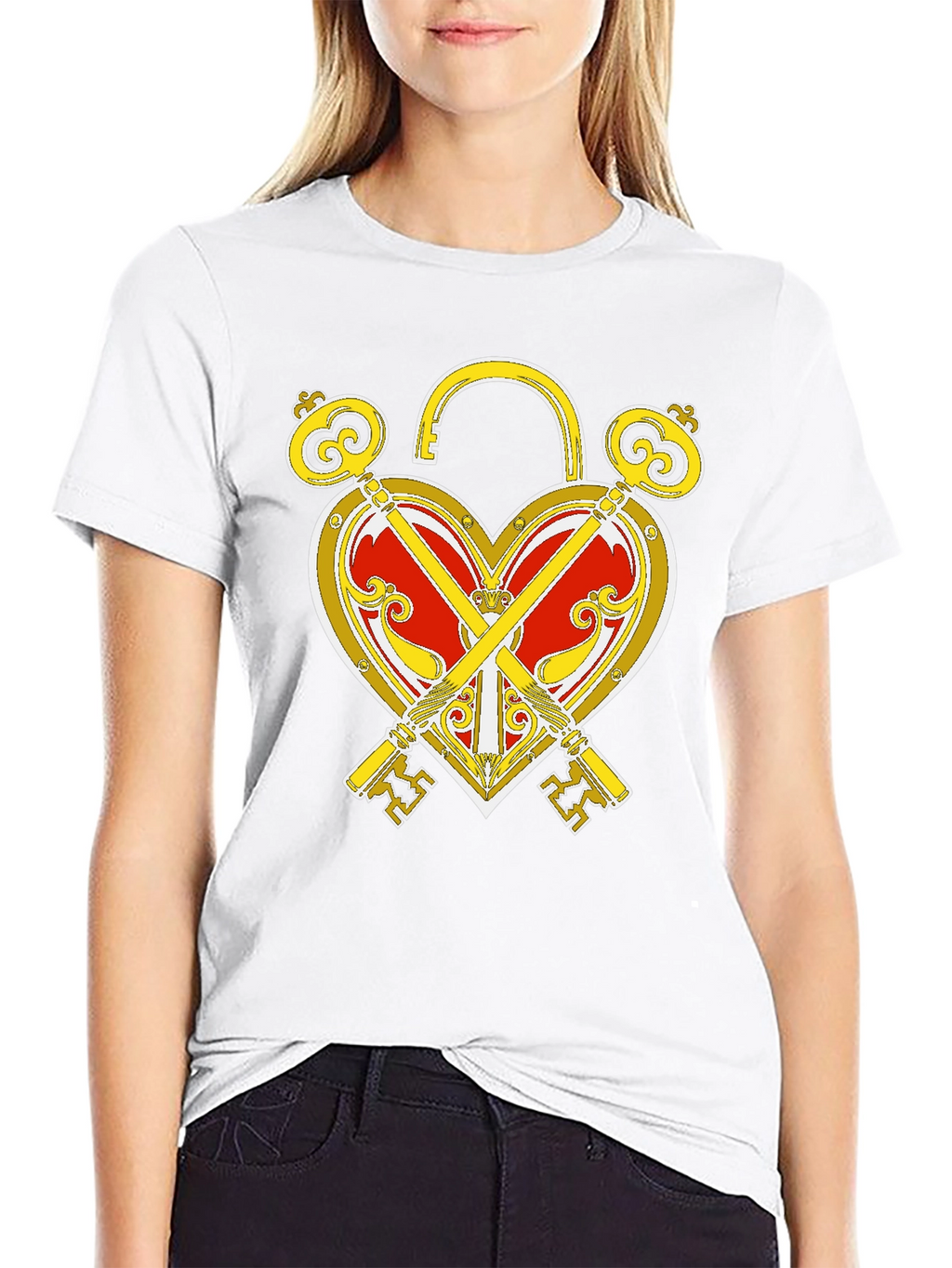 Heart Lock and Keys Graphic T-Shirt