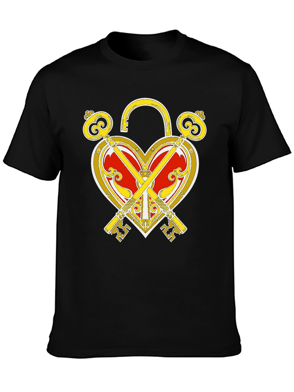 Heart Lock and Keys Graphic T-Shirt
