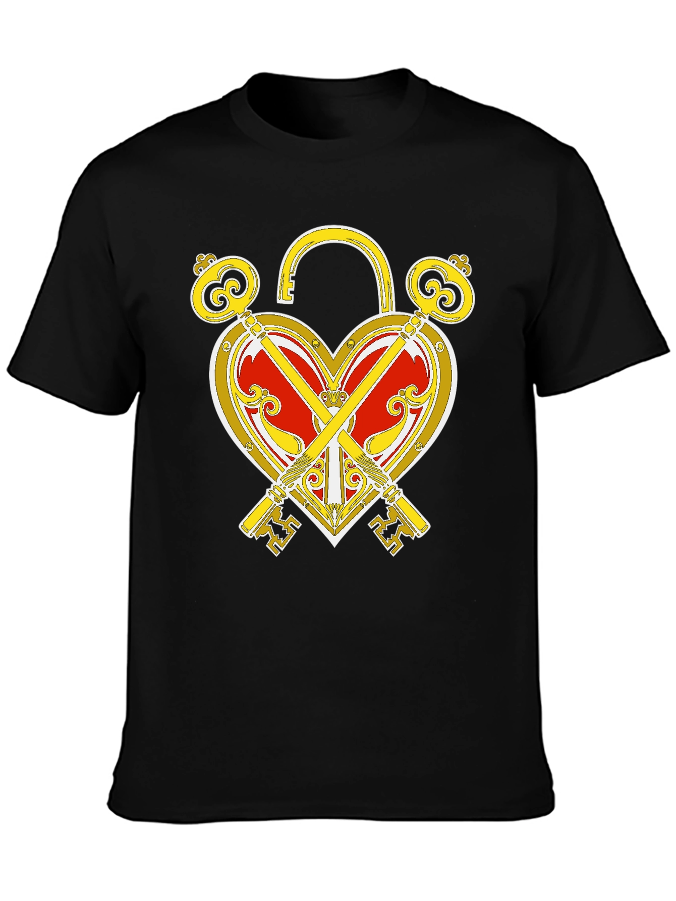 Heart Lock and Keys Graphic T-Shirt