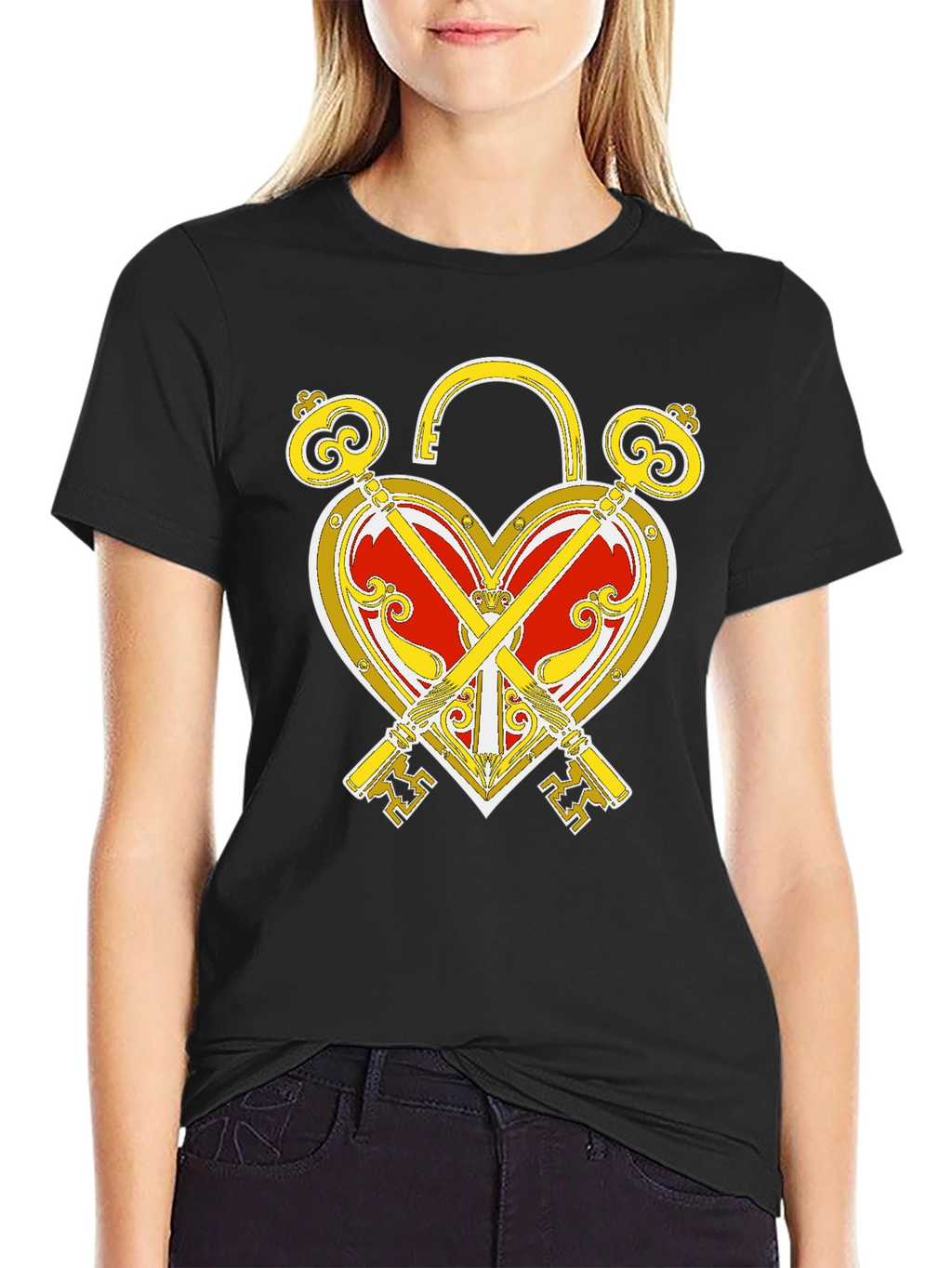 Heart Lock and Keys Graphic T-Shirt