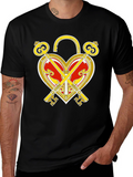 Heart Lock and Keys Graphic T-Shirt