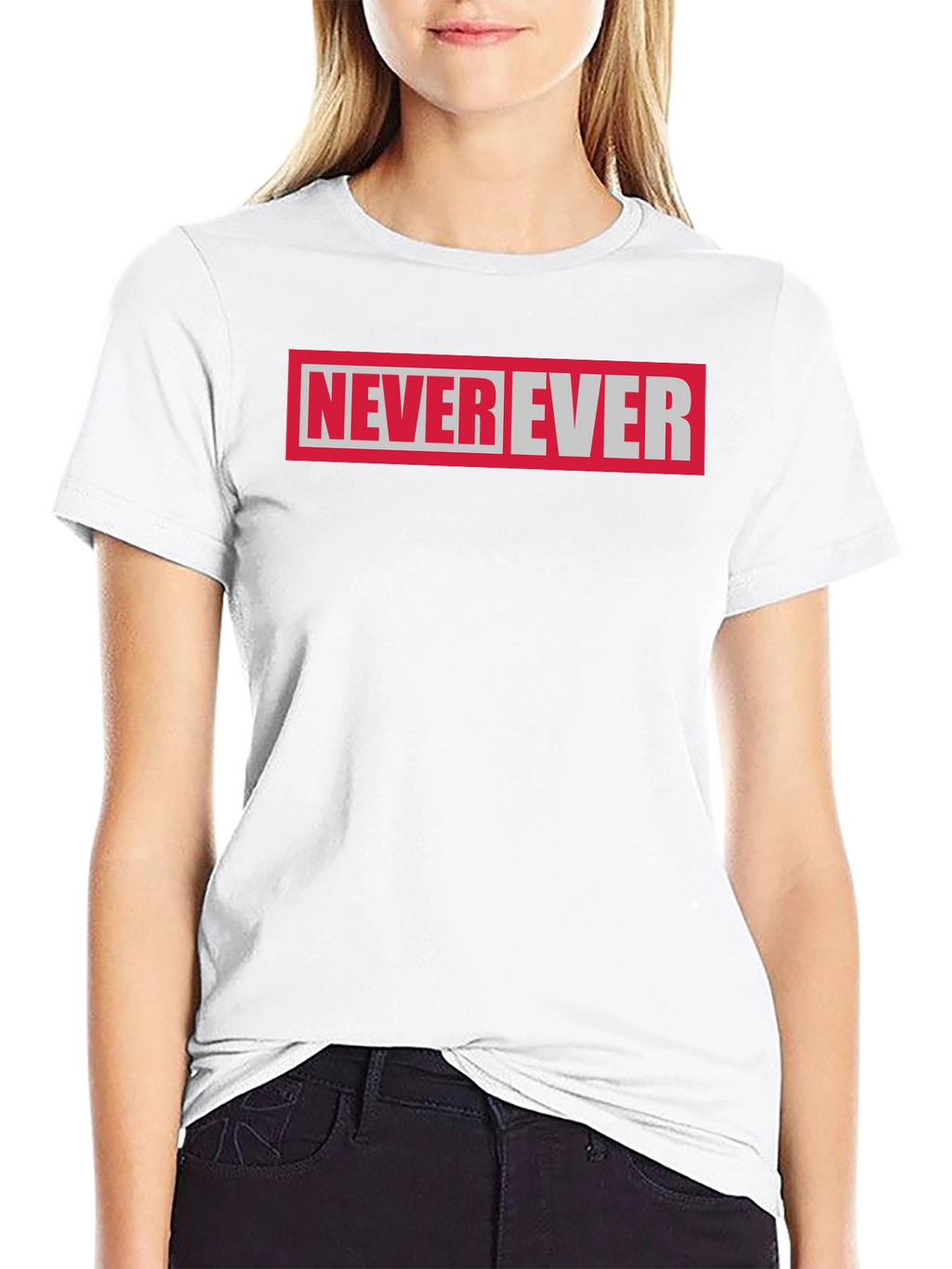 Never Ever Graphic Tee - Black Cotton T-Shirt